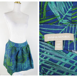 Banana Republic Tropical Palm Linen Short Skirt